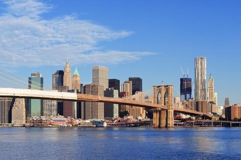 Brooklyn Bridge With Lower Manhattan Skyline Panorama In The Morning With Cloud And Blue Sky Over Photographic Print Songquan Deng Allposters Com Brooklyn Bridge With Lower Manhattan Skyline Panorama In The Morning With Cloud And Blue Sky Over Photographic Print Songquan Deng Allposters Com