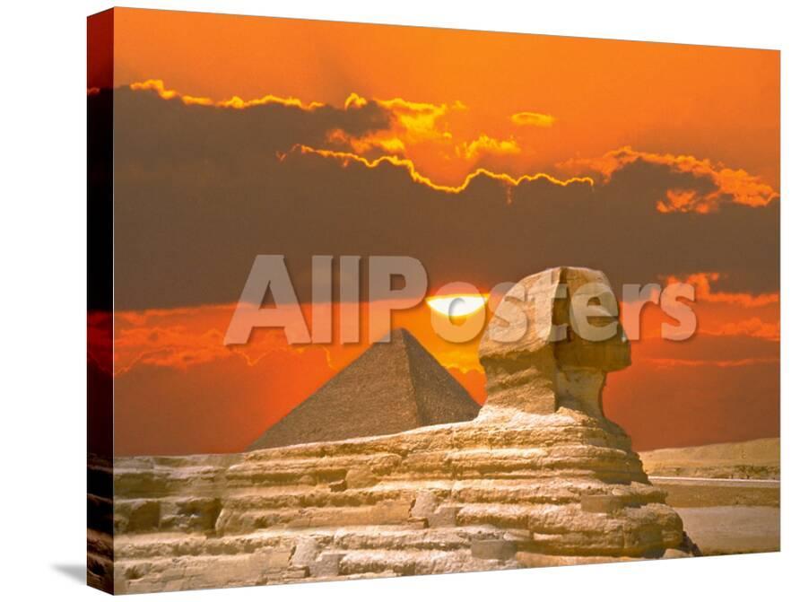 sphinx and pyramid at sunset photographic print at allposters com