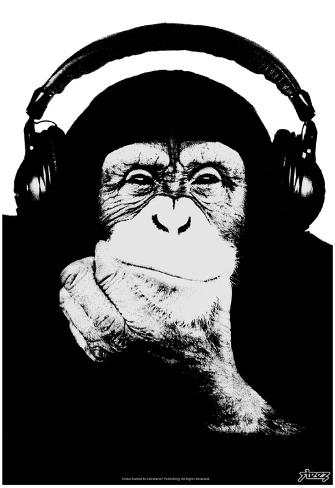 Steez headphone chimp black white Steez headphone chimp black white