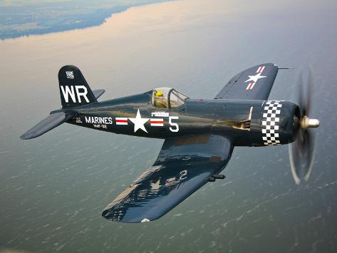 a vought f4u 5 corsair in flight photographic print by stocktrek