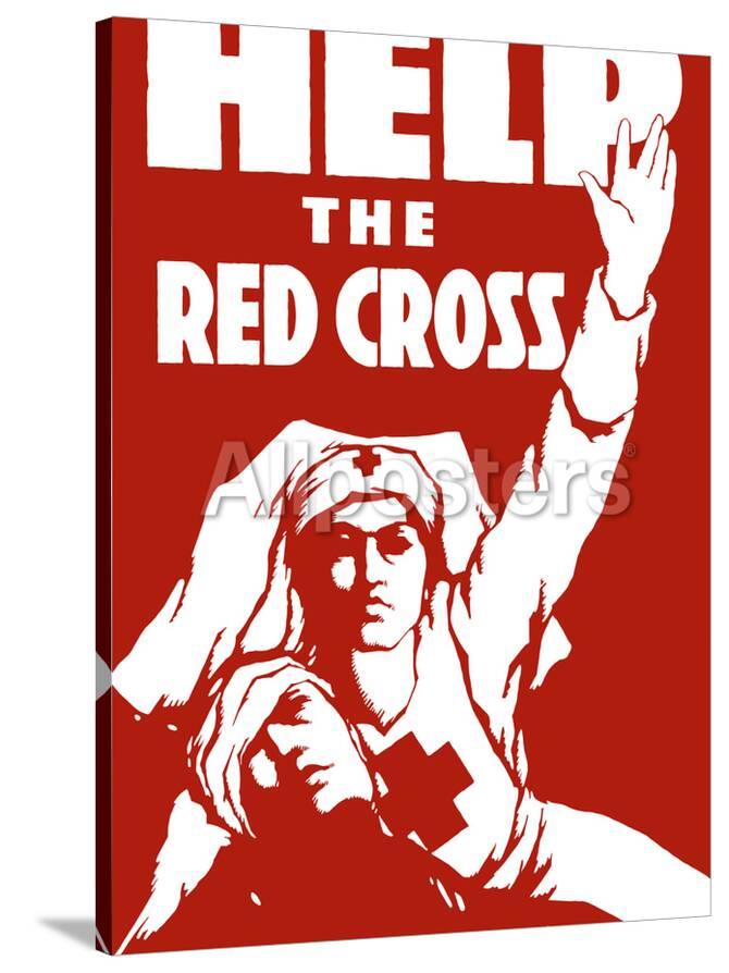 Vintage World War I Poster Of A Red Cross Nurse Helping A Wounded Soldier Photographic Print Stocktrek Images Allposters Com