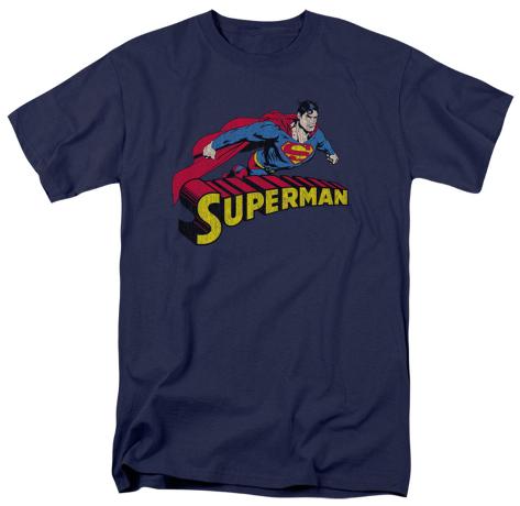 Superman - Flying Over Logo Distressed Shirts - at AllPosters.com.au
