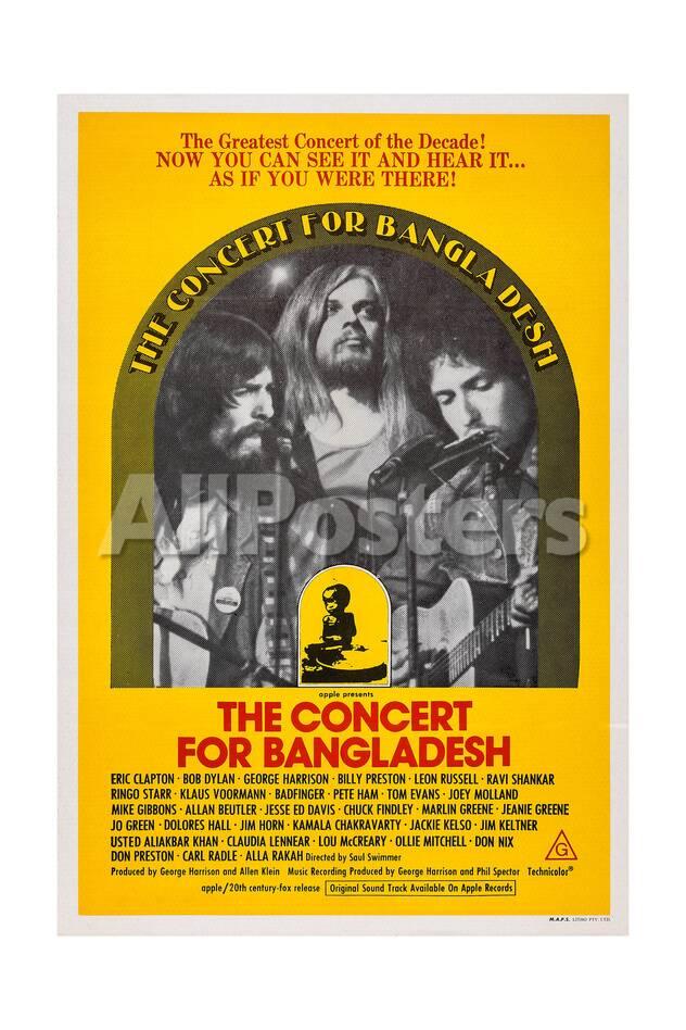 The Concert For Bangladesh From Left George Harrison Leon Russell Bob Dylan 1972