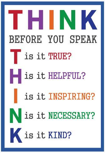 Think Before You Speak Poster - at AllPosters.com.au