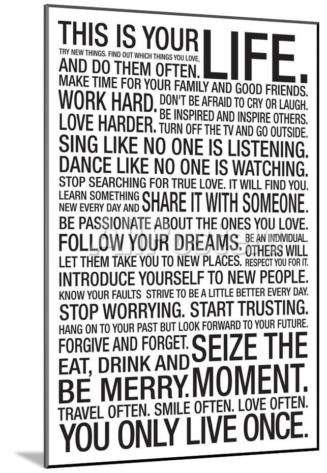 This Is Your Life Motivational Poster Mounted Print Allposters Com