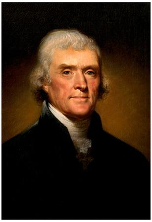 'Thomas Jefferson Portrait Historic Art Print Poster' Photo