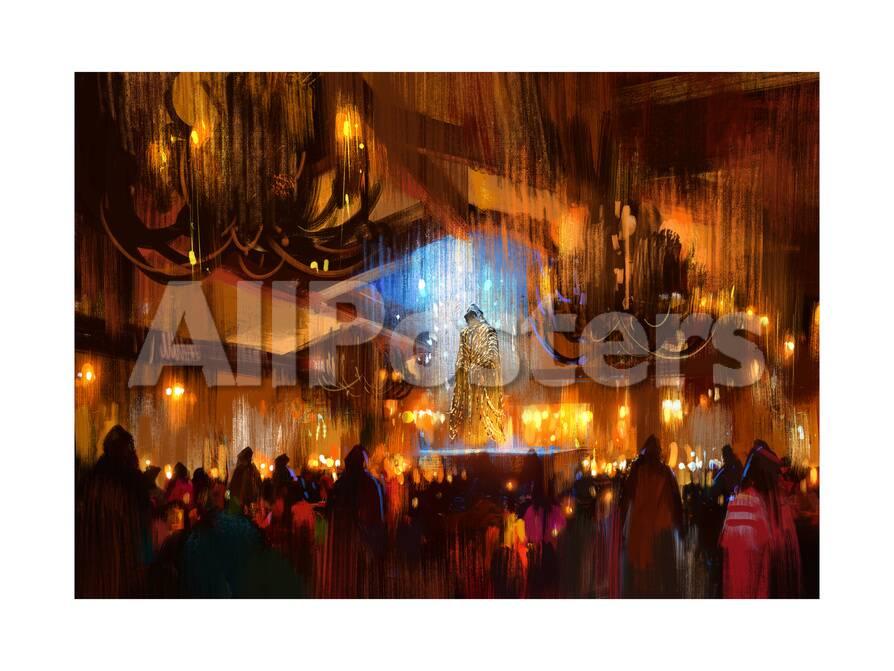 Crowd Of People Praying At Holy Night Digital Painting Art Tithi Luadthong Allposters Com