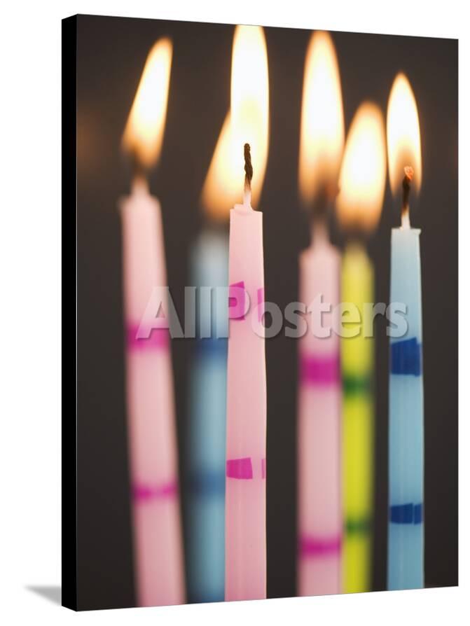 six lit birthday candles photographic print by tom grill at
