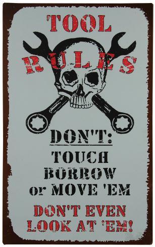 Tool Rules Tin Sign - at AllPosters.com.au