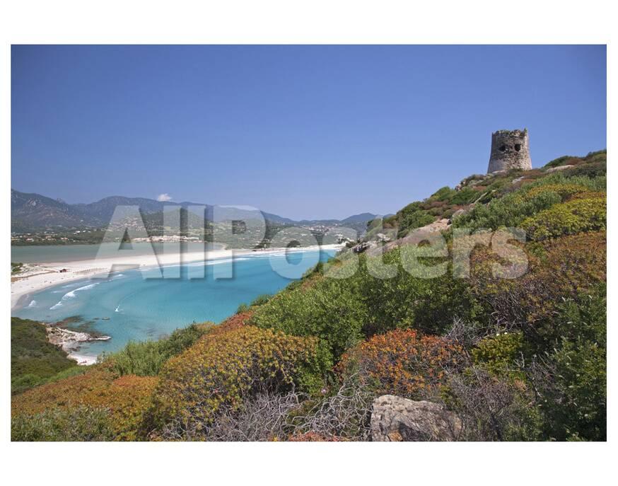 Torre Di Porto Giunco Tower And Simius Beach Near Villasimius Sardinia Italy Prints Allposters Com