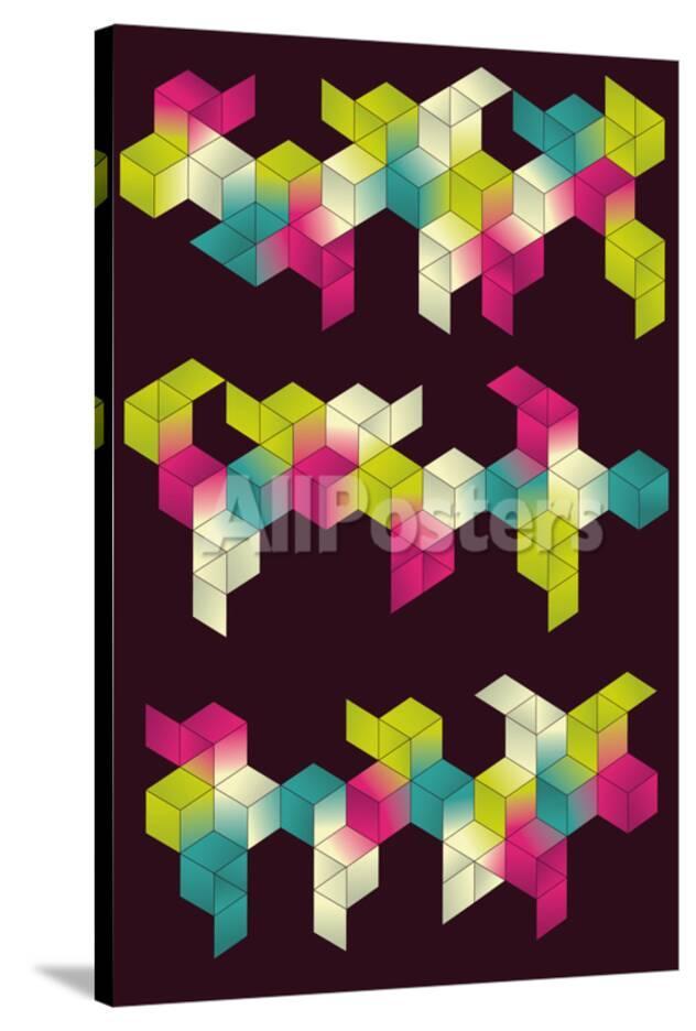 Each Grouping Of Cubes And Background Are On Separate Layers Simple Gradients Are Used For Color