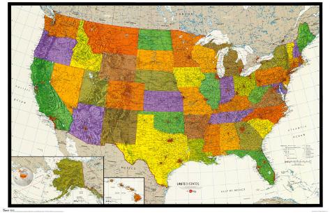 U.S. Map Posters - AllPosters.ca