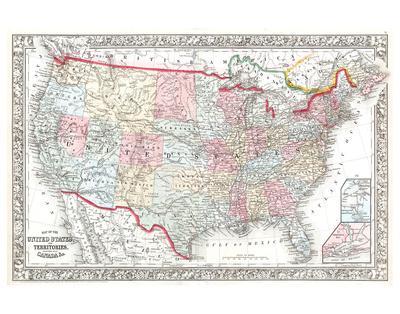 united states canada map prints allposterscom