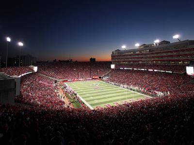 University of Nebraska - Memorial Stadium under the Night ...