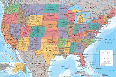 'USA Map' Photo | AllPosters.com