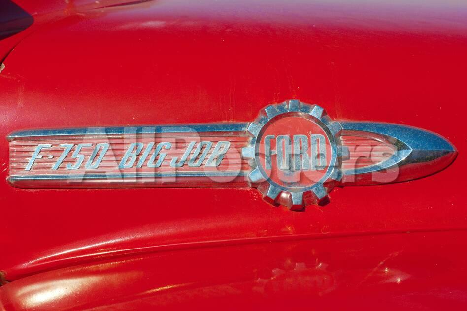 Vintage Ford F 750 Big Job Firetruck Emblem Photo Poster