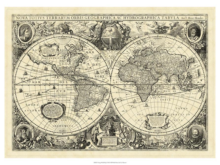 Verbazingwekkend Vintage World Map' Poster - | AllPosters.com RK-42