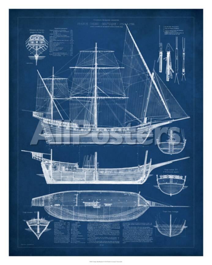 antique ship blueprint i
