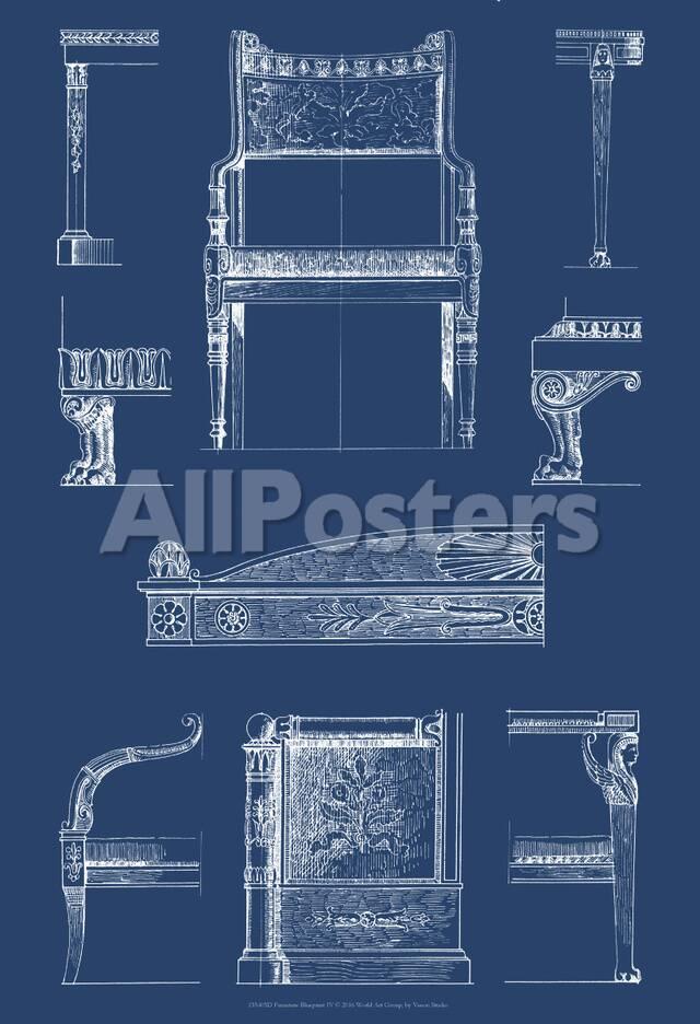 Furniture Blueprint Iv Prints By Vision Studio At Allposters Com