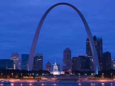 Old Courthouse and Gateway Arch Area along Mississippi River, St. Louis, Missouri, USA ...