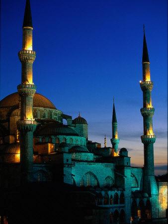 mosque night istanbul turkey