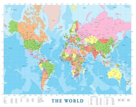 wereldkaart poster - bij allposters.be