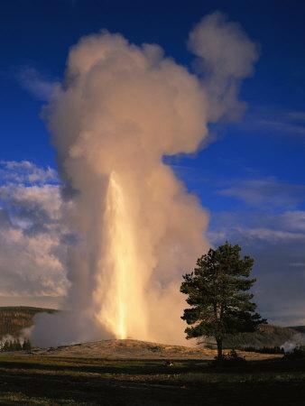 'Wyoming, Yellowstone National Park, Old Faithful, Steam ...