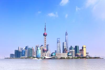 Shanghai Skyline At Panoramic View Panoramic View Of Shanghai Skyline China Photographic