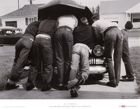 OWEN /"BOYS WITH THEIR FIRST CAR/" PRINT BY A.Y