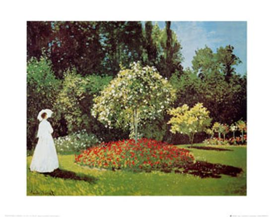'Lady in a Garden' Prints - Claude Monet | AllPosters.com