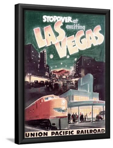 POSTER STOPOVER EXCITING LAS VEGAS NEVADA USA TRAIN TRAVEL VINTAGE REPRO FREE SH