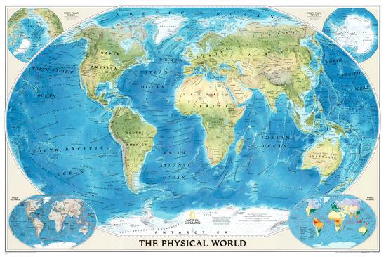 World Physical Map of the Ocean Floor Photo at AllPosters.com