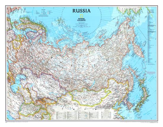 'Map of Russia' Print - | AllPosters.com