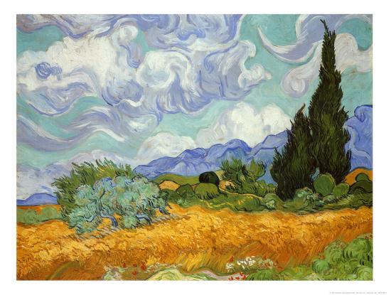 Wheatfield With Cypresses C 18 Art Vincent Van Gogh Allposters Com