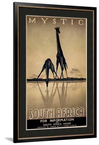 Mystic South Africa Giraffe Giraffes Vintage Travel Advertisement Art Poster