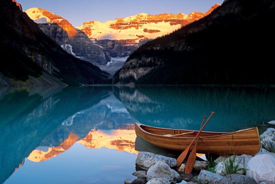 Canoe On Lake Louise Poster at AllPosters.com