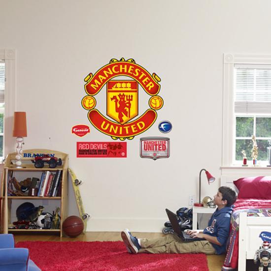 manchester united crest wall decal at allposters
