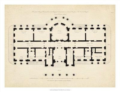 'Antique Building Plan II' Giclee Print | AllPosters.com