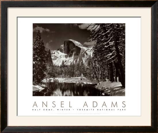 Half Dome, Merced River, Winter Prints by Ansel Adams at AllPosters.com