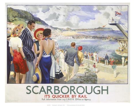 Art Ad Scarborough British Railways Train Rail Travel Poster Print