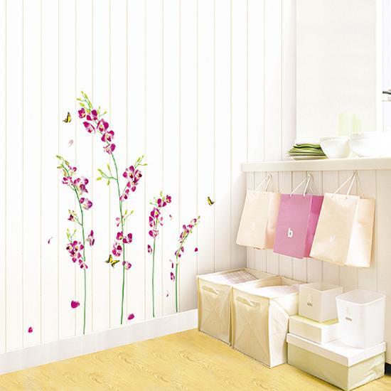 orchid tree branch stem flower butterfly wall decal at allposters