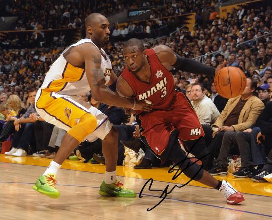 Dwyane Wade Miami Heat, vs. Kobe Bryant Autographed Photo (Hand ...