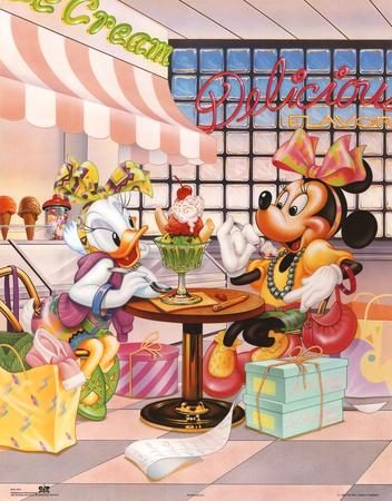 'minnie mouse and daisy duck ice cream parlour' prints