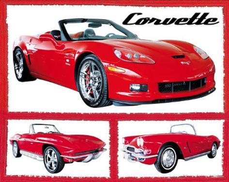 AUTOMOBILE POSTER Fabulous Corvettes 20x16