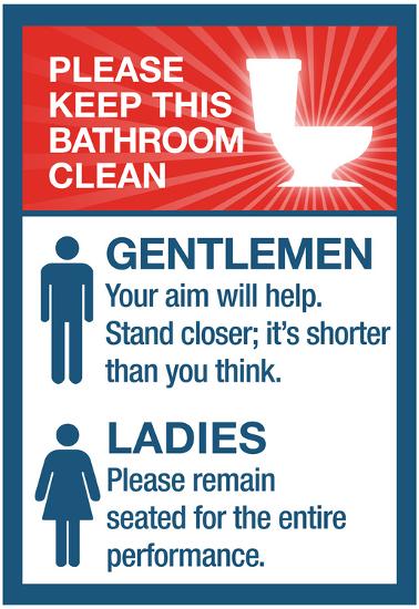 Clean Bathrooms Ladies Gentlemen Sign Art Print Poster Poster