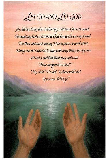 Let Go, Let God religious motivational poem Art POSTER 