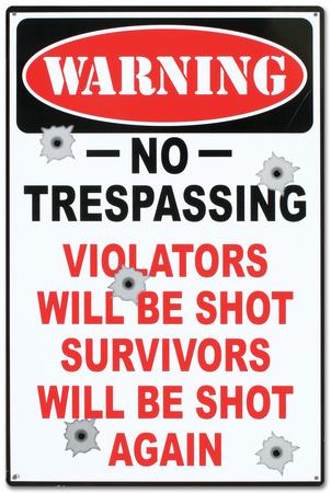Warning No Trespassing Violators Will Be Shot Tin Sign Allposters Com