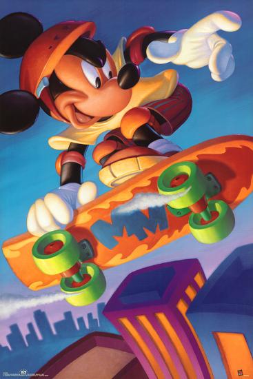 Download 'Mickey Mouse Skateboarding' Prints | AllPosters.com