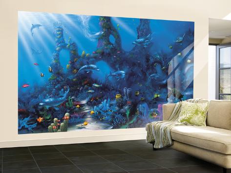 Dolphin Paradise Wallpaper Mural at AllPosters.com