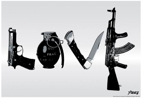 Steez Love Guns Home Decor Canvas Print choose your size.